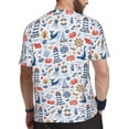 thumbnail image 2 of Wukai Watercolor Nautical Print Men's Short-Sleeved Mesh T-Shirt,Quick-Dry Short Sleeve Workout T-Shirt-, 2 of 8