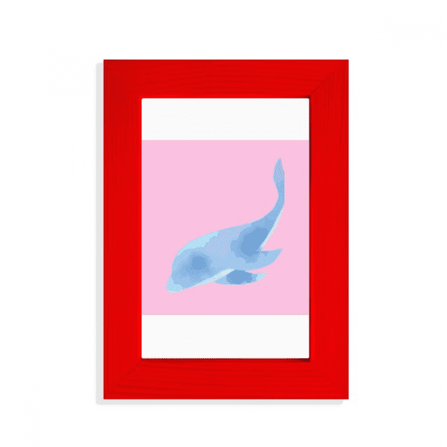Dauphin Marsouin Animation Icône Image Affichage Art Rouge Cadre Photo
