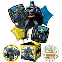 Anagram Classic Batman Cubez Birthday Party Supplies 7pc Balloon Bouquet Decorations