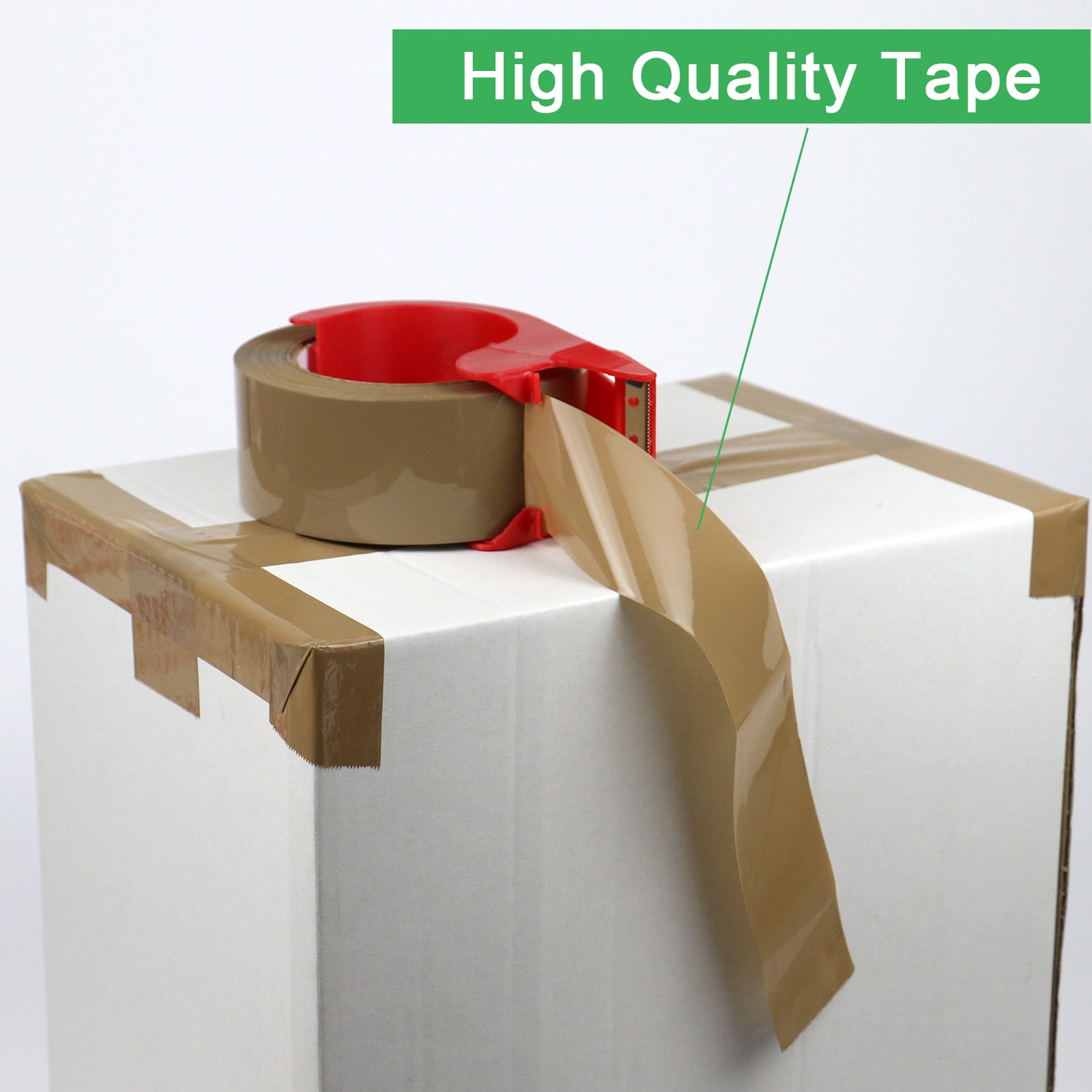Bomei Pack No Noise Heavy-Duty Packing Tape, 1.88 Inch x 110 Yards, 6 Pack