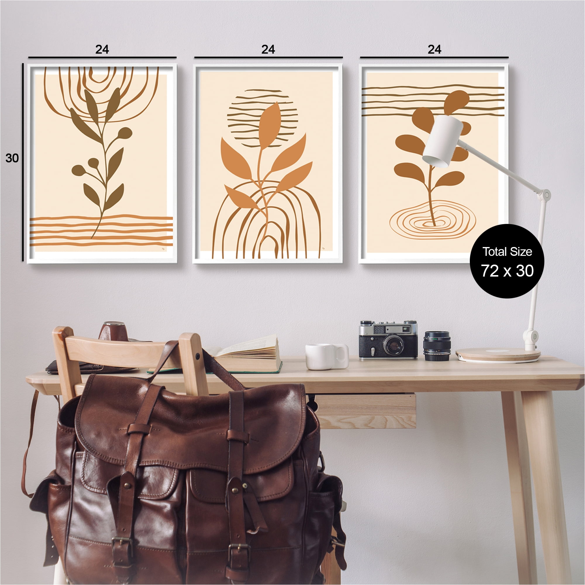 Stupell Industries Beige Boho Sprouts Botanical & Floral Painting White Framed Art Print Wall Art, 24 x 30