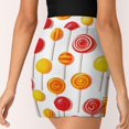thumbnail image 5 of Pastel Rainbow Lollipop Women's Shorts Non-Slip Single Pocket A-line Trouser Skirt Summer Shorts Casual Shorts for Women, 5 of 7