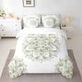 thumbnail image 2 of jejeloiu Ancient Medallion Floral 7-Piece Twin Bedding Sets,Boho Mandala Bedding Comforter Set,Green White Sheet Sets For Kids,Super Cozy Room Decor Reversible, 2 of 8