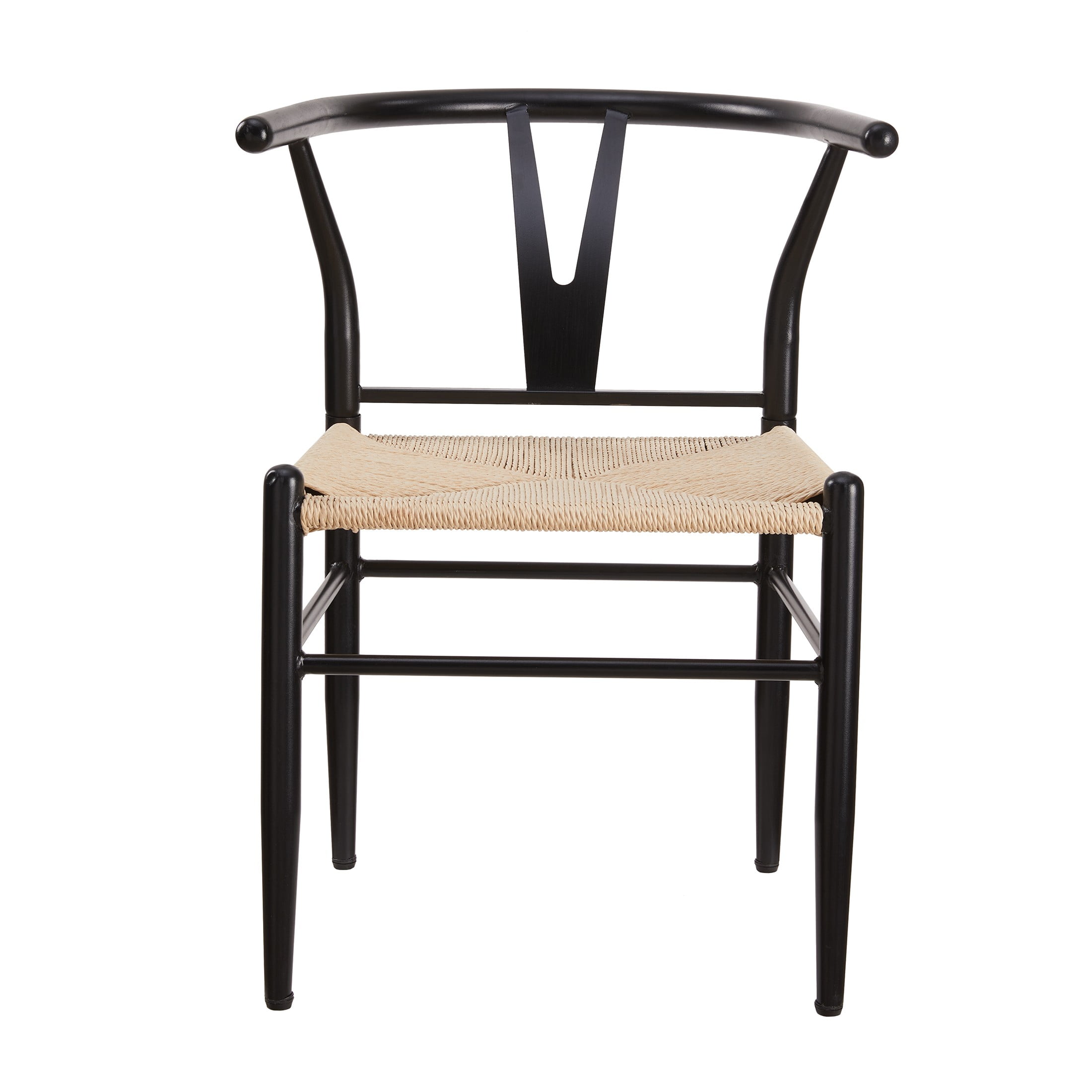 Better Homes & Gardens Springwood Wishbone Chair 2 Pack, Metal Base with Black Finish for Indoor