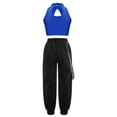 thumbnail image 2 of TTAO Kids Girls Hip Hop Dance Outfits Shiny Sequins Sleeveless Crop Tops with Pants Street Dancewear Royal Blue 8, 2 of 4