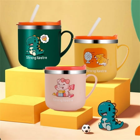 

Hadanceo 270ml Learn Drinking Cup Easy to Use Convenient Lovely Dinosaur Kid Sippy Cup for Child