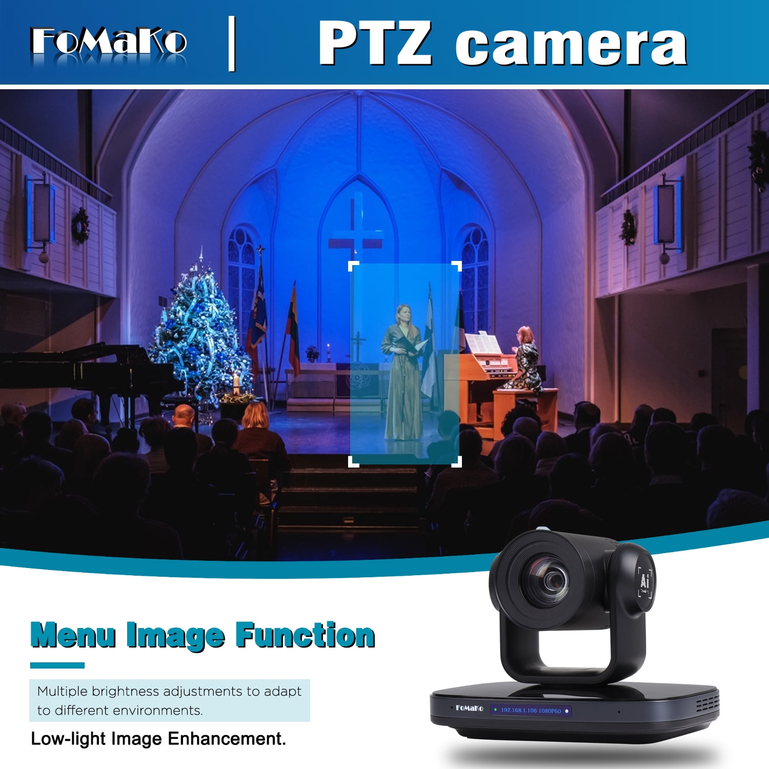 FoMaKo K30x3+ KC608+KC601 1080P60 Web Cam (3pcs) with PTZ Controller & Video Mixer Switcher, Black, New, 3 Count