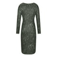 thumbnail image 3 of Women Corduroy Dress Long Sleeve Crew-Neck Slim Fit Bodycon Mid Long Dress Fall Winter Casual Comfy Dresses, 3 of 7