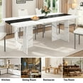 thumbnail image 3 of ChVans 70.9" Large Kitchen Dining Room Table for 6-8 People, Rectangular Wooden Kitchen Table with Heavy Duty Legs, Modern Dinner Furniture Last Forever, Wood Grain, 3 of 7