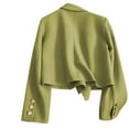 thumbnail image 4 of DeHolifer Blazers for Women Business Lapel Solid Color Pockets Long Sleeve Double Breasted Office Blazers Army Green L, 4 of 5