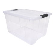 IRIS 60 Qt Plastic Storage Bin with Lid, Stackable Storage Containers, Tote