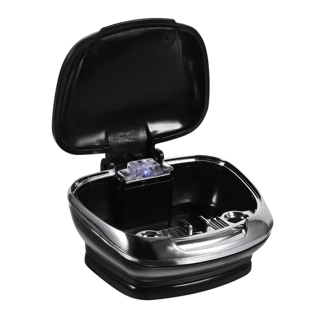 BRIGHTFUFU Lámpara LED creativa Cenicero de coche Personalidad automática Cenicero de cigarrillos de basura Soporte de colillas Cenicero de moda (Negro)