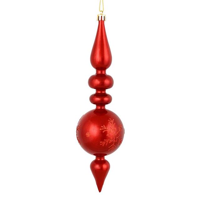 Vickerman N186703D 10 in. Red Candy Glitter Snowflake Finial Ornament 4 per Bag
