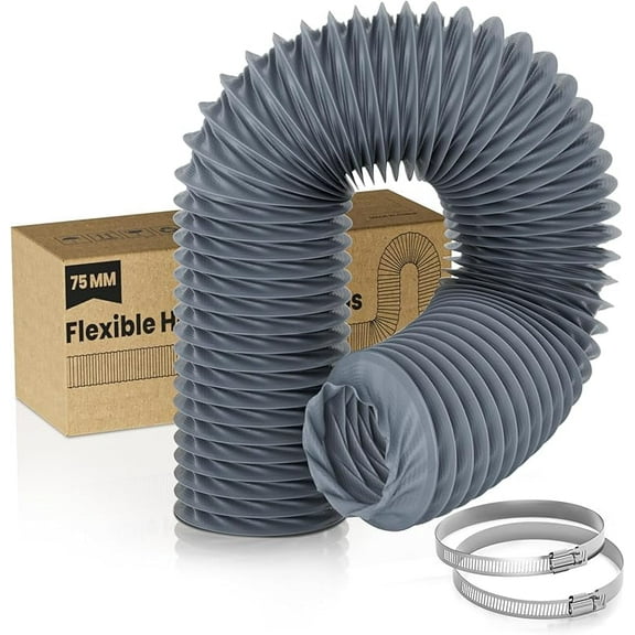 3 inch X 8FT Nylon Flexible Duct Hose – Compatible with Diesel Air Heater, Dryer Vent & HVAC System, High-Temperature Ventilation Hose for Home and Workshop