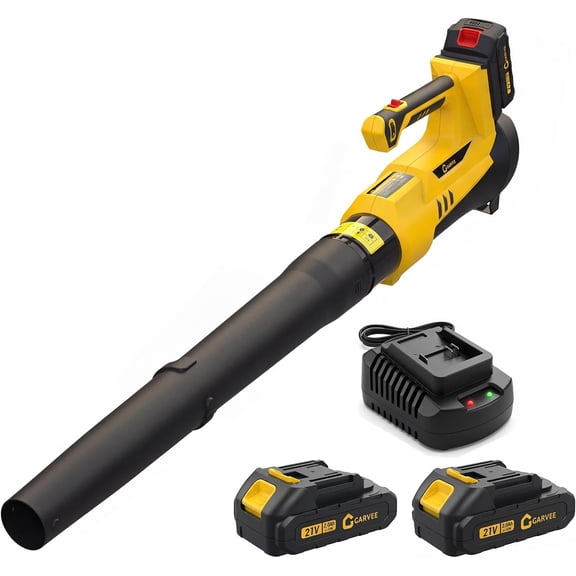 Cordless Leaf Blower 6 Variable Speed 550 CFM 130 MPH Electric Leaf Blower with 2 2Ah Batteries Power Adapter Battery Powered for Lawn Yard Garden Driveway Sidewalk Patio
