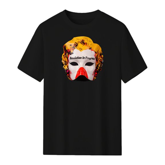 Signetis 'Resolution In Progress' - New Y Graphic Tee, Black Unisex T-Shirt