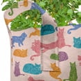 thumbnail image 2 of Cat Grow Bags 5-Pack, Animals Ornaments, Heavyduty Fabric Pots with Handles for Plants, 2 Sizes, Multicolor, by Ambesonne, 2 of 3