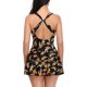 thumbnail image 2 of De Las Mujeres Talle Alto Diseño Delgado Una Pieza Bikini Fruncido Cuello en V Traje de baño Impresión negra M Impresión negra M Xishao ropa, 2 of 2