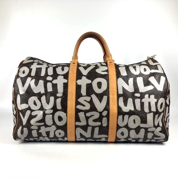 Pre-Owned LOUIS VUITTON M92197 Monogram Graffiti Keepall 50 Boston Bag, Travel Canvas, Brown,...