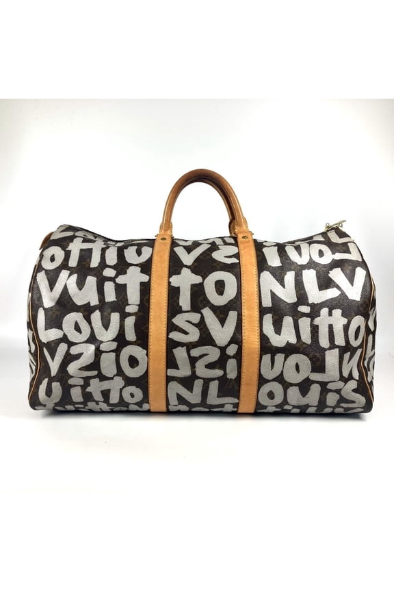 Pre-Owned LOUIS VUITTON M92197 Monogram Graffiti Keepall 50 Boston Bag, Travel Canvas, Brown,...