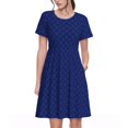 thumbnail image 1 of Balery Navy Blue Vestidos sueltos de manga corta para mujer, vestidos de verano 2025, vestidos casuales de corte A con vuelo., 1 of 6