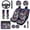American Patriotic Print, variant on HUIACONG Car Interior Accessory Kit, with Car Seat Covers Steering Wheel Cover Wrist Keychain, High Quality Breathable Car Seat Cover Set
