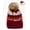 Red, variant on Newbee Fashion - Women Winter soft Knitted Beanie Hat Faux Fur Pom Pom Beanie Hat with Warm Fleece Lined Extra Thick Skull Slouchy Cable Knit Hat Ski Cap Multi-Color Bohemian Stripe Stylish & Warm