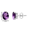 thumbnail image 3 of AoneJewelryOval Amethyst Earrings for Women in 14k White Gold ( 7x5 mm ) Prong-Setting, 3 of 4