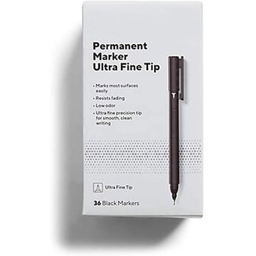 Ouksma Dual Tip Permanent Markers, 4 Pack - Fine & Ultra Fine Tips, Quick-Dry, For Wood, Plastic, Metal, Glass