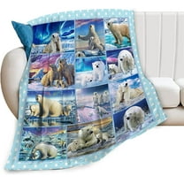 Polar Bear Blanket Cute Polar Bear Fleece Throw Blanket Super Soft Cozy Warm Plush Blanket Gifts for Kids Girls Boys Women 50"X60"