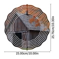 thumbnail image 5 of 3D Metal Hanging Wind Spinners - Rustic Barn Design with Autumn Trees & Concentric White Lines - Perfect for Yard & Garden Decor, 5 of 6