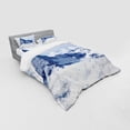 thumbnail image 3 of Ambesonne Nature Bedding Set 3 Pcs, Clouds on Summit Winter, Twin, Black and White, 3 of 3