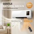 thumbnail image 6 of TAZTIR Portable Air Conditioner Natural Air, 2-In-1 Wall Mounted Fan With Warm Heat, 1200W Space Saving Unit, Remote Control, Quiet Bedside Comfort For Patio Bedroom Office Bathroom, 6 of 9