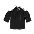 thumbnail image 1 of bar III Womens Applique Tunic Blouse, Black, XX-Small, 1 of 2