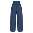 thumbnail image 5 of Solid Print High Waist Wide Leg Pants, Loose Fit Casual Trousers with Elastic Waist, Palazzo Pants for Women Office Work Daily Wear, Fashion Gifts for Women | CSEONE,Blue L, 5 of 8