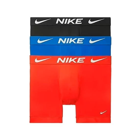 Nike 3Pk Boxer Brief Essential Micro Mens Active Underwear Size L, Color: Red/Royal/Black