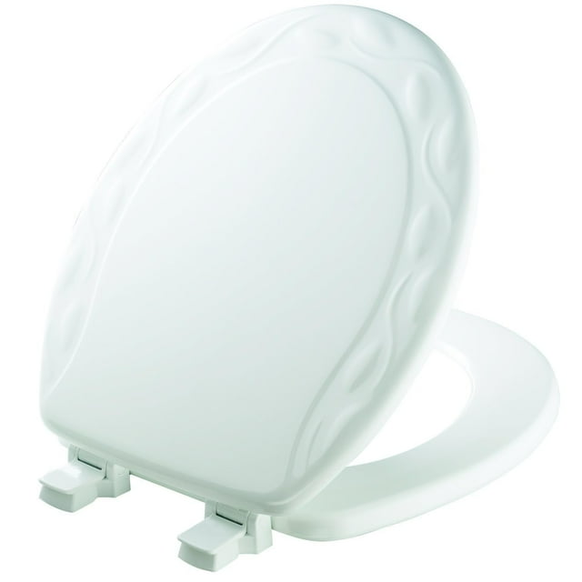 Asiento de inodoro Mayfair 34EC 000, madera esculpida con hiedra, color blanco