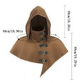 thumbnail image 3 of Gelikeya Halloween Cloak for Men Women Hood Hat Shawl Scarf Cape Hooded Poncho Halloween Apparel, Brown, One Size, 3 of 7
