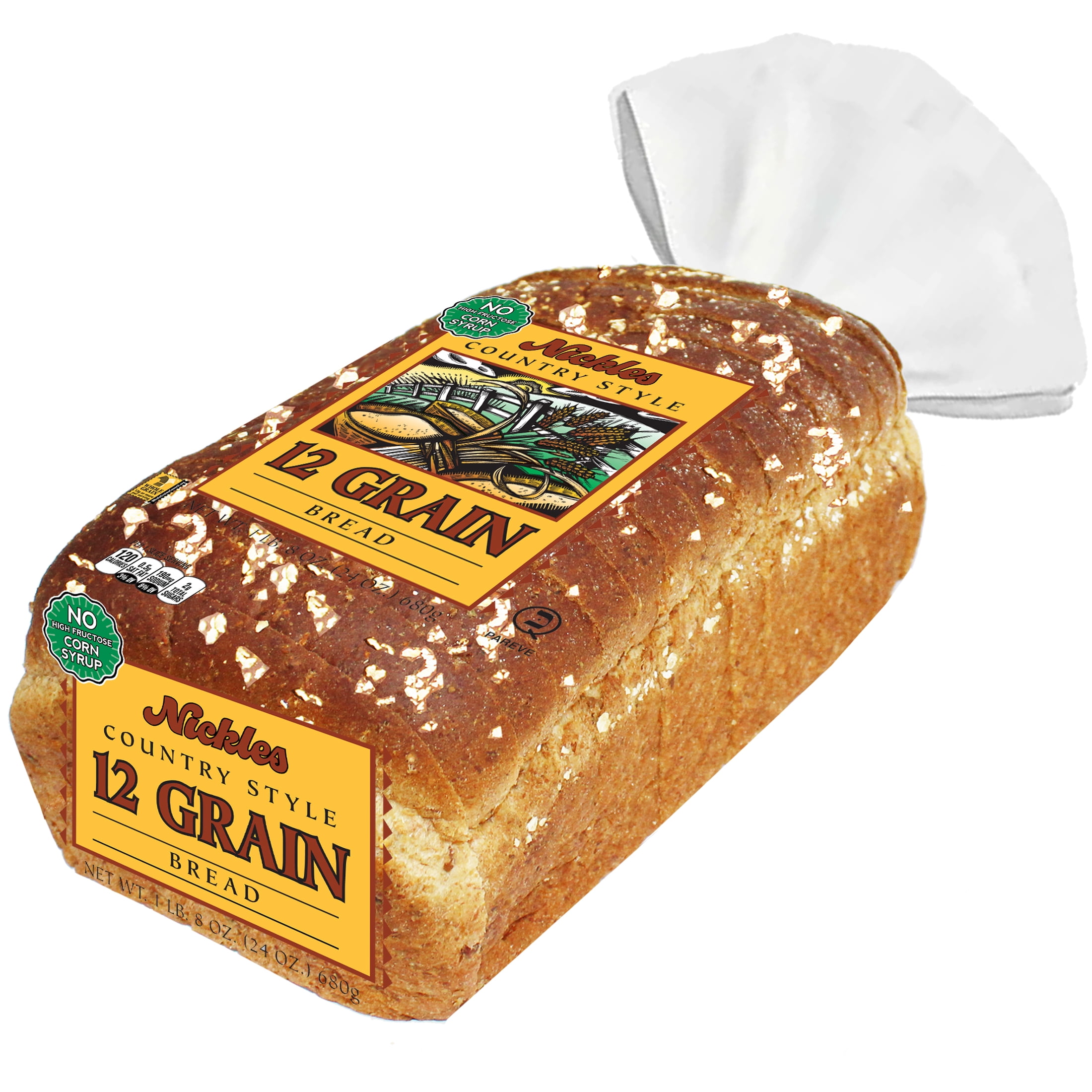 Nickles Bakery Country Style 12 Grain Bread, 24-ounce Laof.