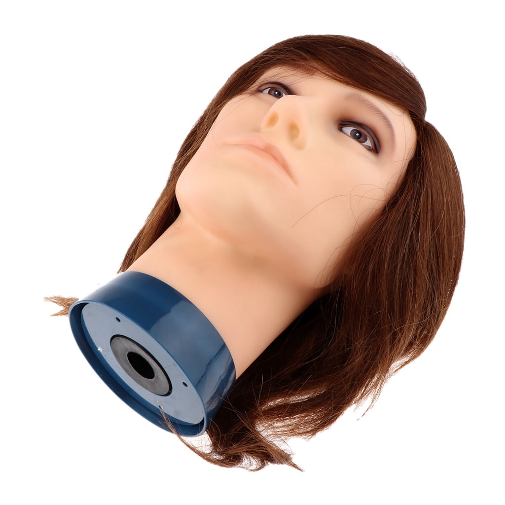 10'' Brown Male Head Hair Hairdressing Styling Mannikin