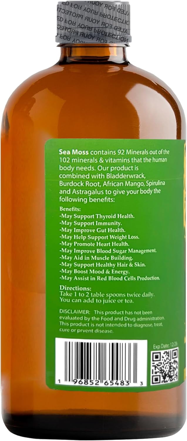 LIQUID BLENZ Sea Moss Tonic, 16 fl oz – Natural Herbal Supplement for Overall Body Support, Energy & Wellness Boost