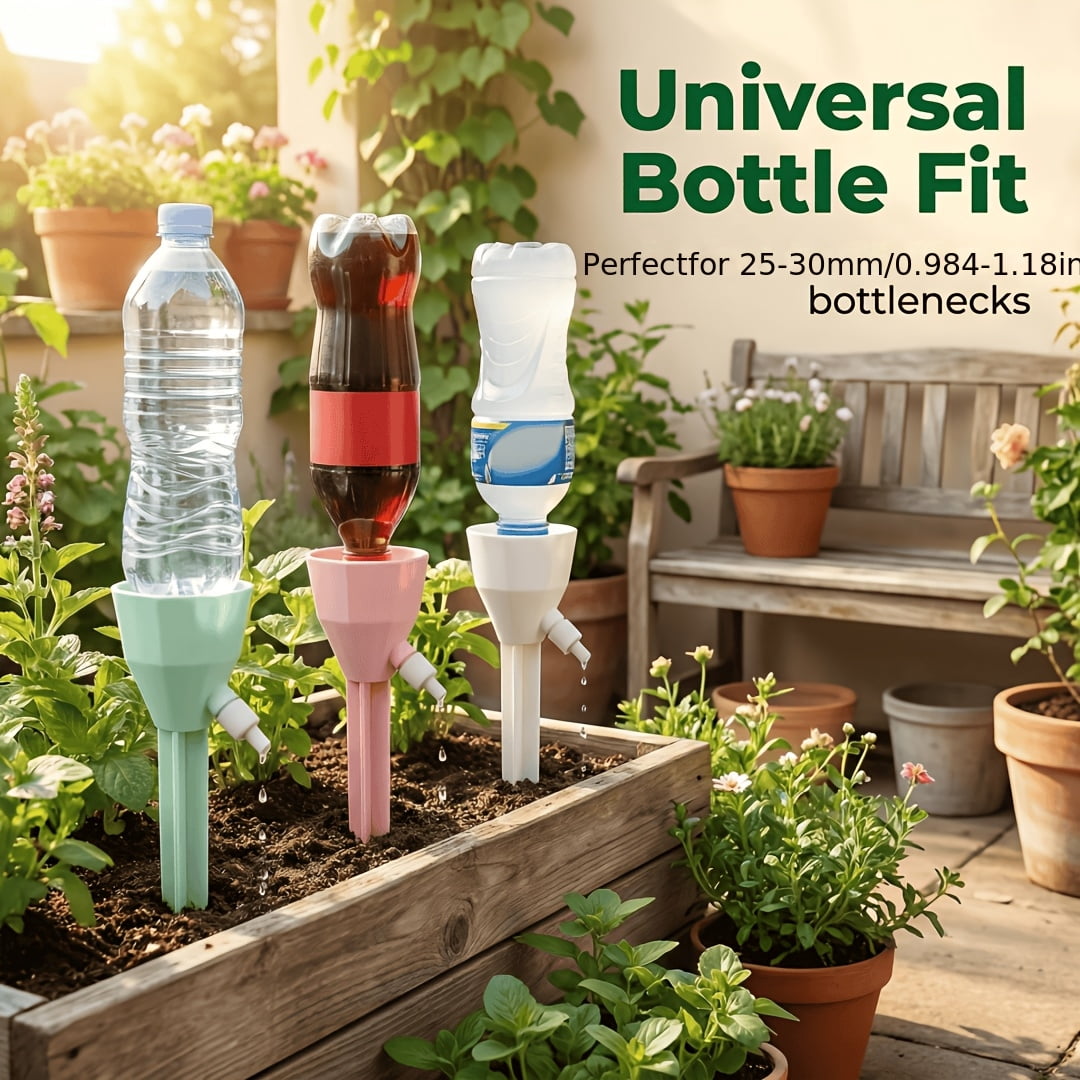 20-Piece Automatic Plant Watering System with Adjustable Flow Drip Emitters - No External Power Required, Plastic Drip Irrigation Kit for Indoor and Outdoor Potted Plants, Balcony Gardens,