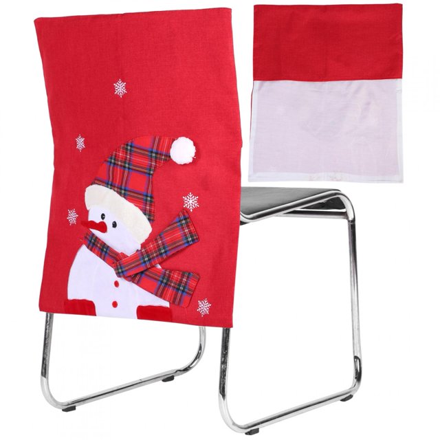 Funda de silla navideña Jadeshay con patrón de muñeco de nieve