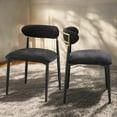 thumbnail image 4 of Set of 4 Jaramillo Fabric Side Chair, Modern Dining Chairs, Fabric Upholstered Dining Room Chairs Dinner Chair Stylish Kitchen Chairs with Back and Metal Legs (Black), 4 of 11