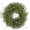 thumbnail image 3 of Christmas Lamp Pines Branch Wreath with Warm LED Lights Festive for Door Wall Fireplace Decor,15.75in, 3 of 7