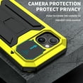 thumbnail image 4 of Compatible with iPhone 13 Case with Built-in Glass Screen Protector, Allytech Full Body Shockproof Life Waterproof Kickstand Slide Camera Lens Protective Case for iPhone 13 5G 6.1" 2021, Yellow, 4 of 5