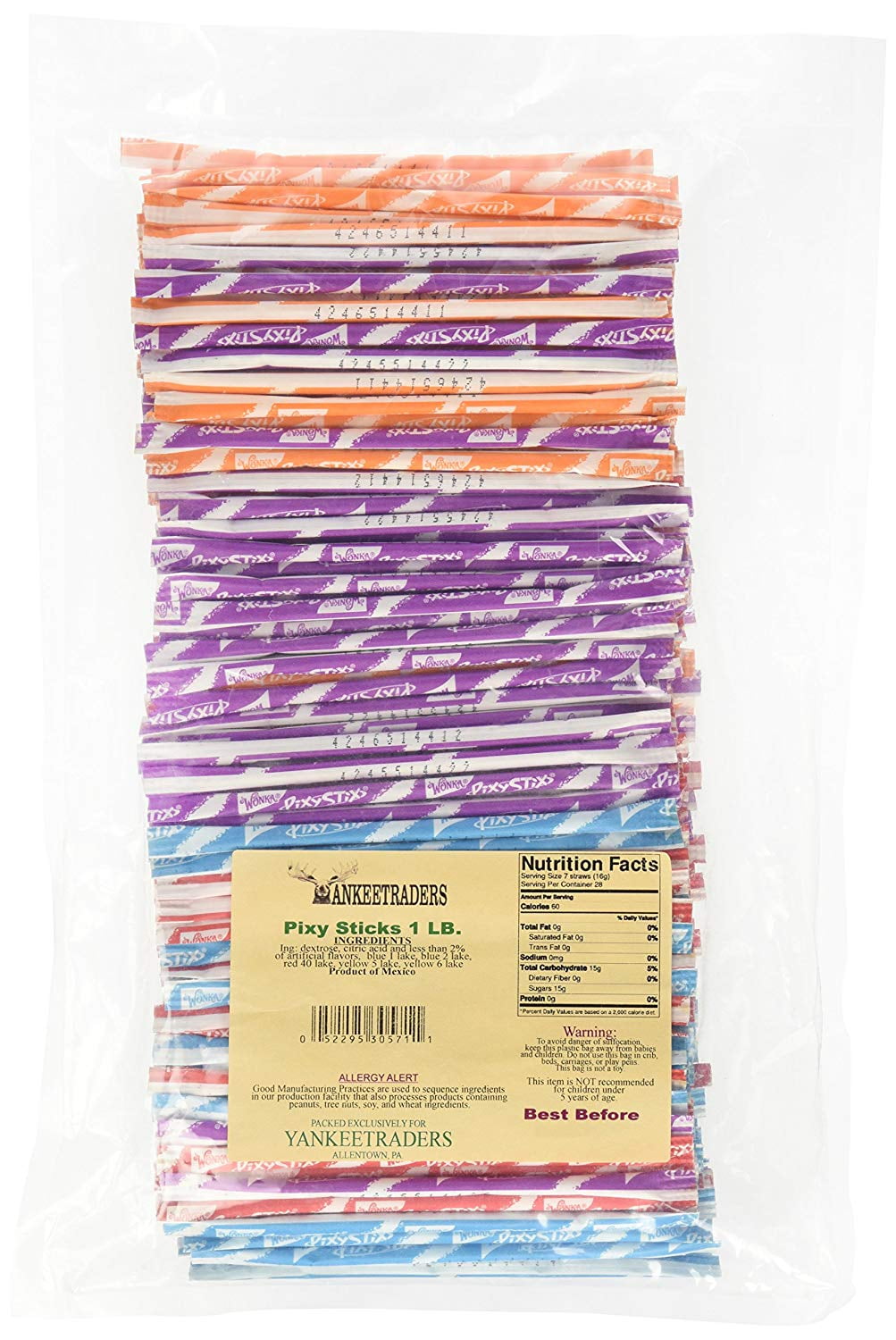 Pixy Sticks, Assorted, 1 Pound Bag
