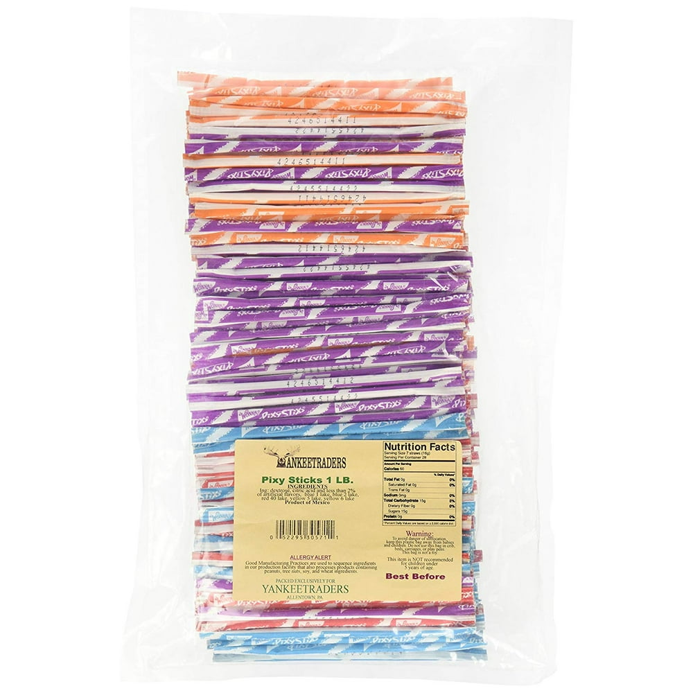 Pixy Sticks, Assorted, 1 Pound Bag