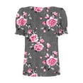 thumbnail image 4 of Women's Tops Plus Size Clearance 2X Under $10 Printing Casual Square Neck Loose Short Sleeve T-shirt Tops Blouses, 4 of 5