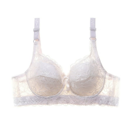 Fsqjgq Sports Bras for Women Underwear Racerback Bras Floral Lace Nursing Bras Sport Bra Lace Gathered Bra Adjustable Pair Of Thin Cup Underwear Push Up Bra Seamless Sports Bras Tank Tops